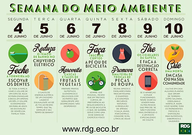 Calendário RDG Semana do Meio Ambiente